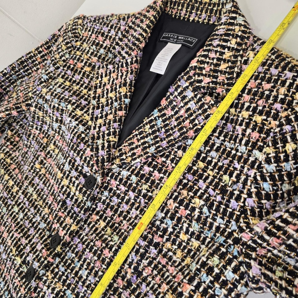 Harris Wallace New York Tweed Boucle Blazer Jacket Size 8 Blair Waldorf Gossip - Picture 7 of 8